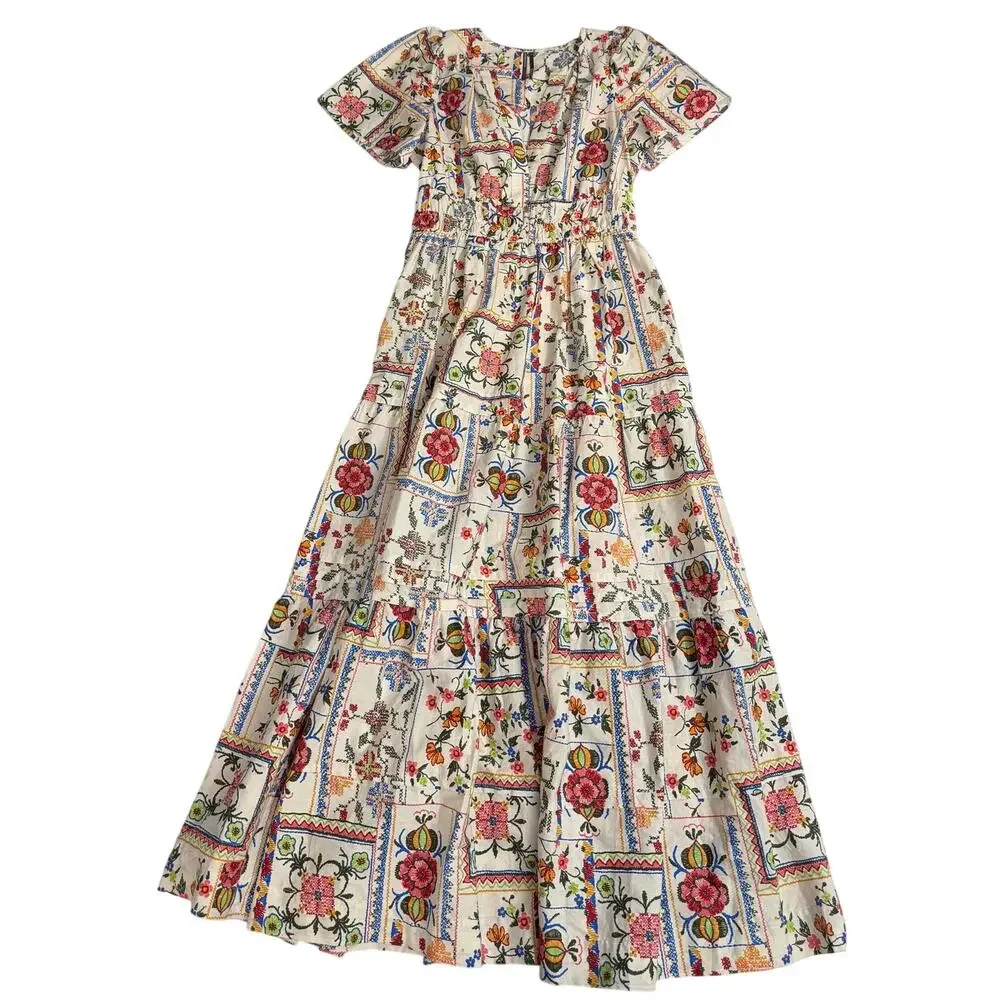 Anthropologie Maxi Dress Somerset 100% Cotton Floral Print size Small - Picture 8 of 10